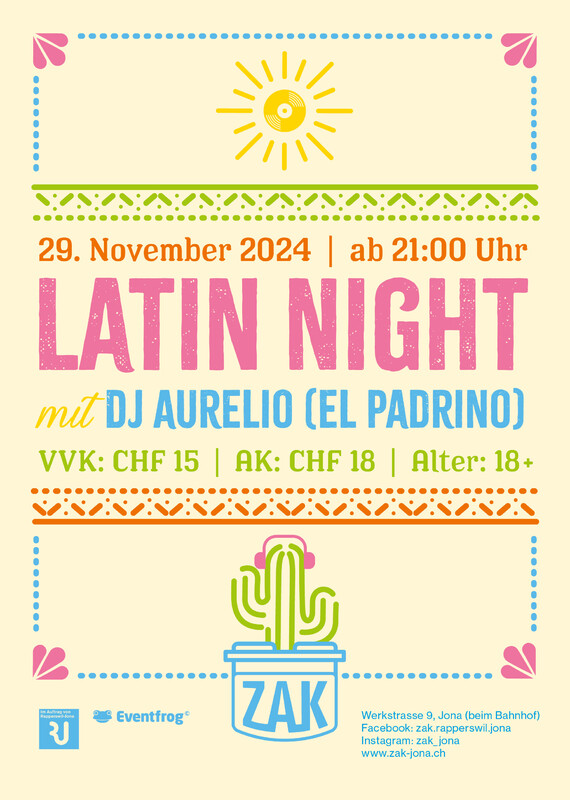 Fr. 29.11.2024 - Latin Night mit DJ Aurelio (El Padrino)